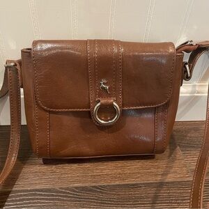 Ashwood Brown Leather Adjustable Crossbody Bag/Purse OS